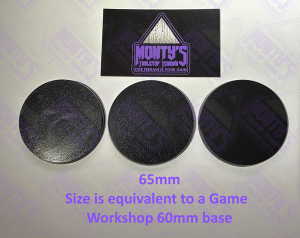 65mm Round Plastic Model Bases Size Match to GW 60mm Warhammer Bases