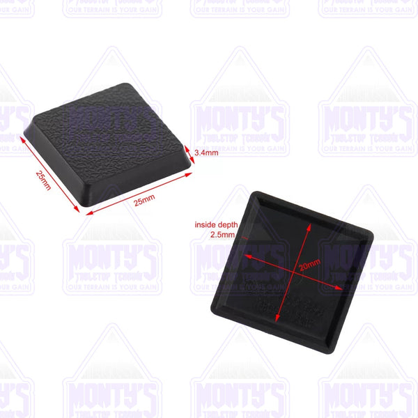 25mm Square Plastic Model Bases for Warhammer 40k, Age of Sigmar, Lord of the Rings, Dungeons & Dragons